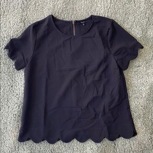 Black Scalloped blouse